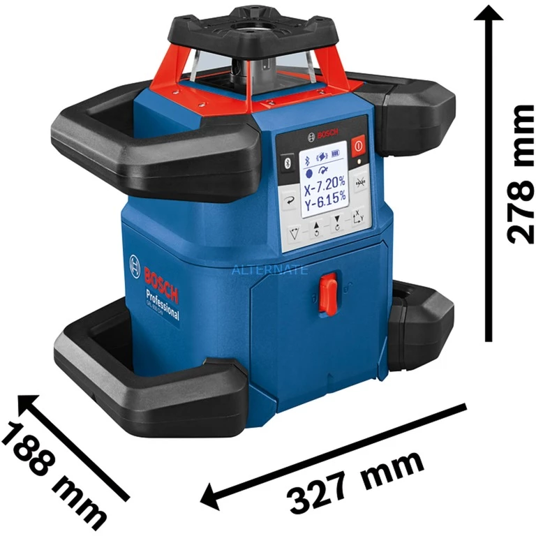 Laser Messgeräte Bosch Akku-Rotationslaser GRL 600 CHV Professional, 18Volt, Mit Baustativ (blau, Akku ProCORE18V 4,0Ah, Koffer, Rote Laserlinie) – Bild 3