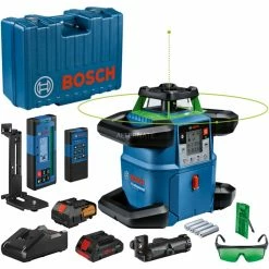 Laser Messgeräte Bosch Akku-Rotationslaser GRL 650 CVHG Professional, 18Volt, Mit Halterung (blau, Akku ProCORE18V 4,0Ah, Koffer, Grüne Laserlinie)