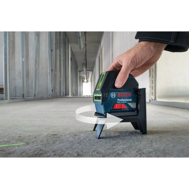 Bosch Kombilaser GCL 2-15 G, Kreuzlinienlaser (blau/schwarz, Mit Grünen Laserlinien, Roten Lotpunkten) – Bild 2