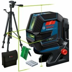 Bosch Kombilaser GCL 2-50 G Professional, Mit TRIPOD, Kreuzlinienlaser (blau/schwarz, Grüne Laserlinien, Mit Halterung RM10 Professional)
