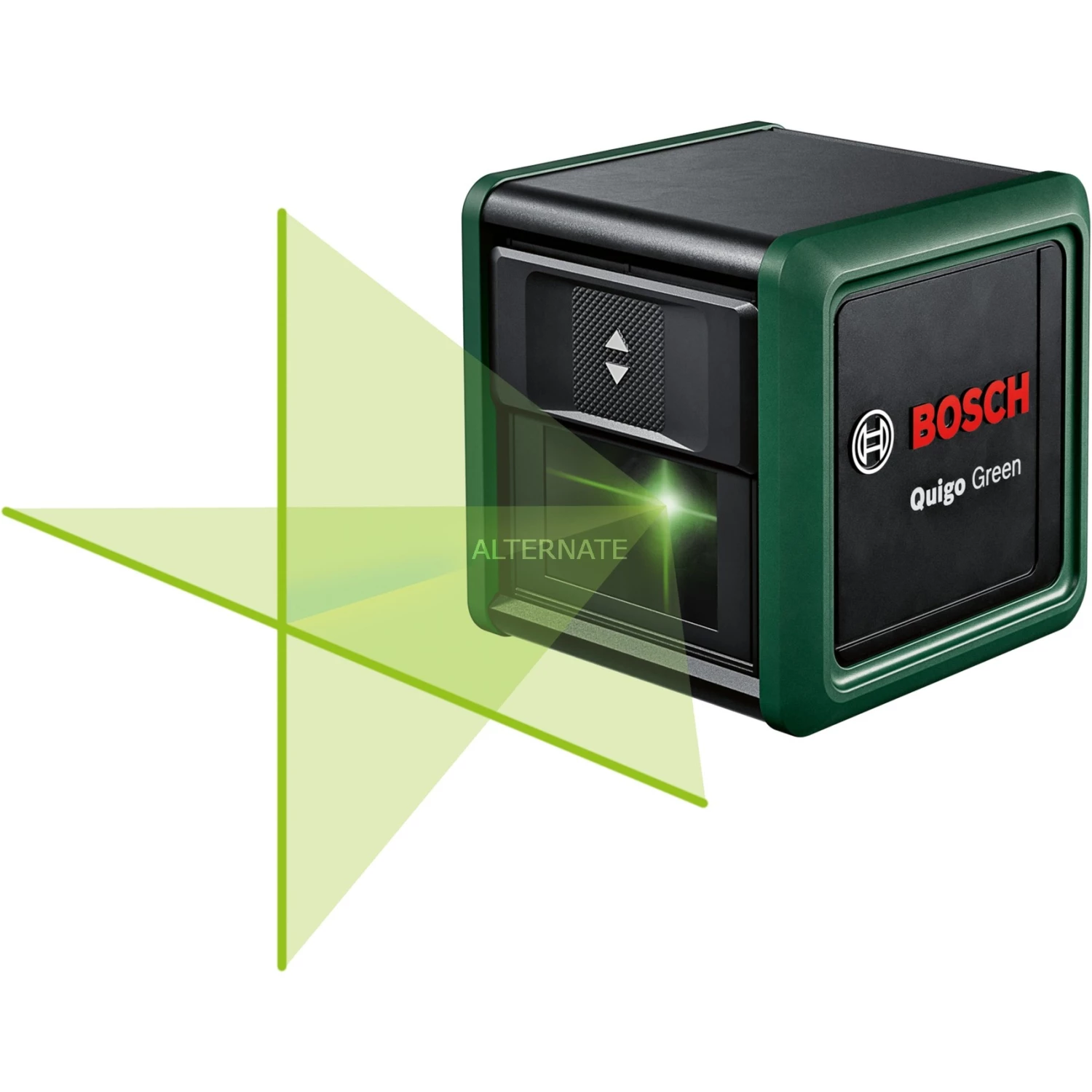 Bosch Kreuzlinienlaser Quigo Green II, Mit Klemme (grün/schwarz, Grüne Laserlinien, Reichweite 10 Meter) – Bild 2