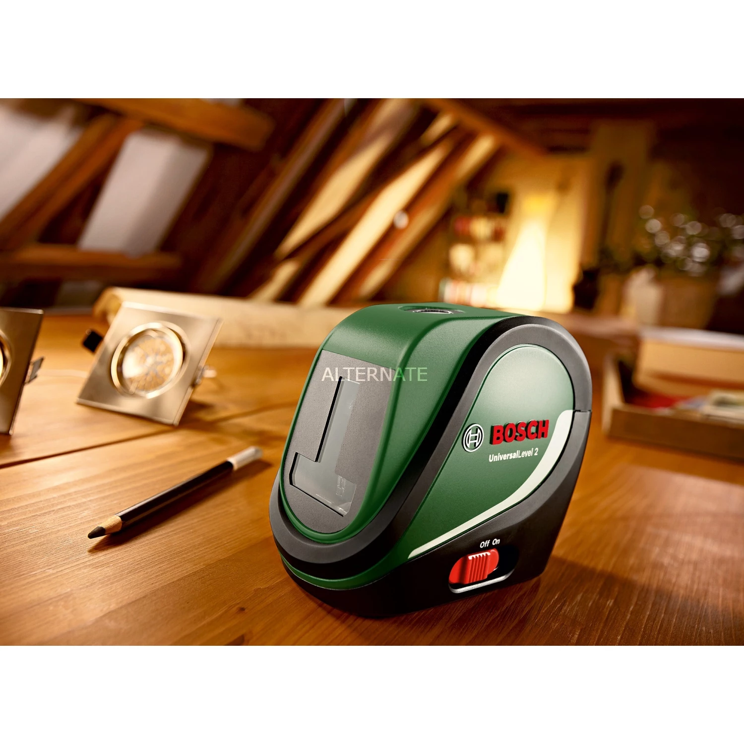 Bosch Kreuzlinienlaser UniversalLevel 2 - Basic (grün/schwarz, Rote Laserlinien, Reichweite 10 Meter) – Bild 2