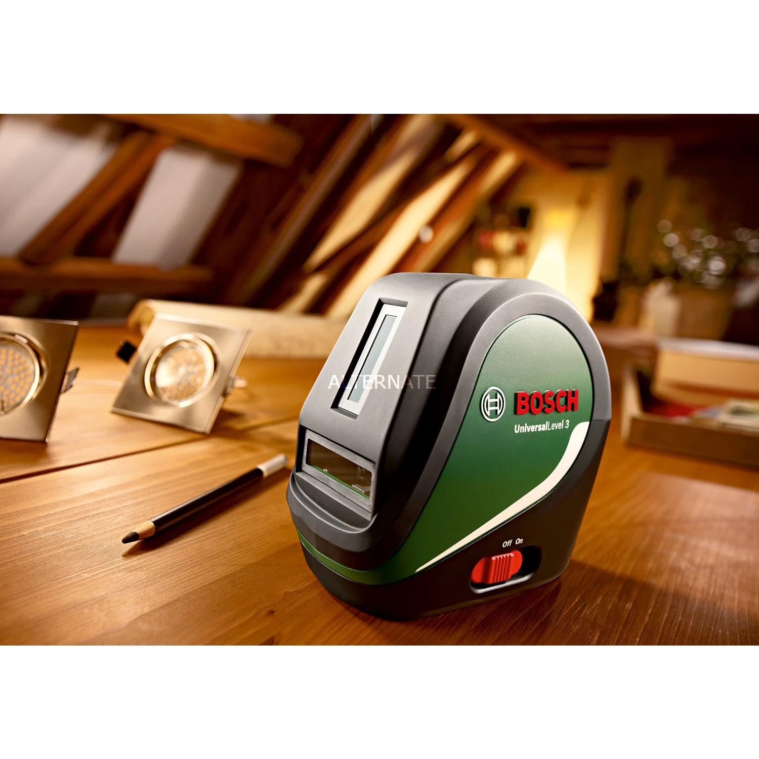 Bosch Kreuzlinienlaser UniversalLevel 3 - Basic (grün/schwarz, Rote Laserlinien, Reichweite 10 Meter) – Bild 2