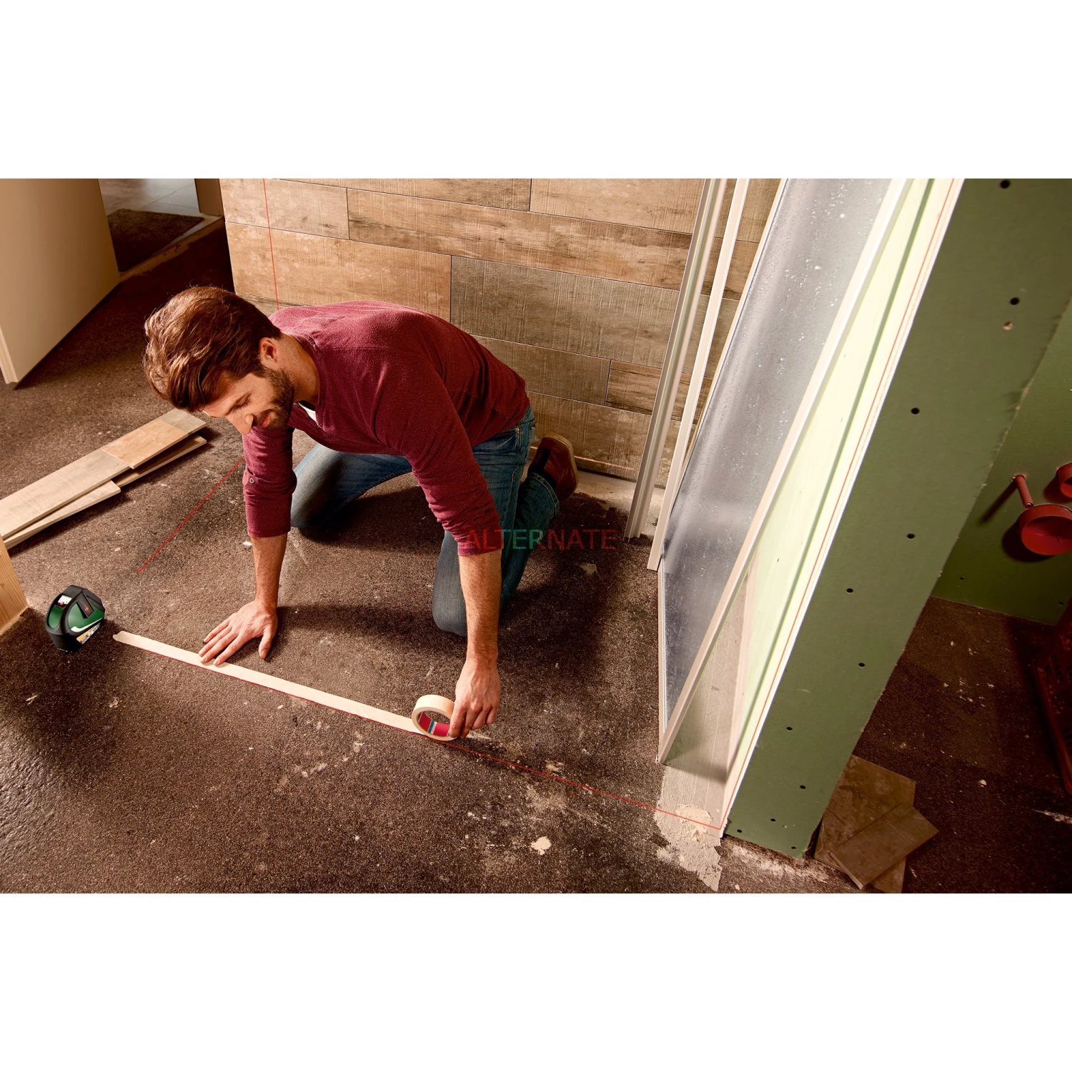 Bosch Kreuzlinienlaser UniversalLevel 3 - Basic (grün/schwarz, Rote Laserlinien, Reichweite 10 Meter) – Bild 4