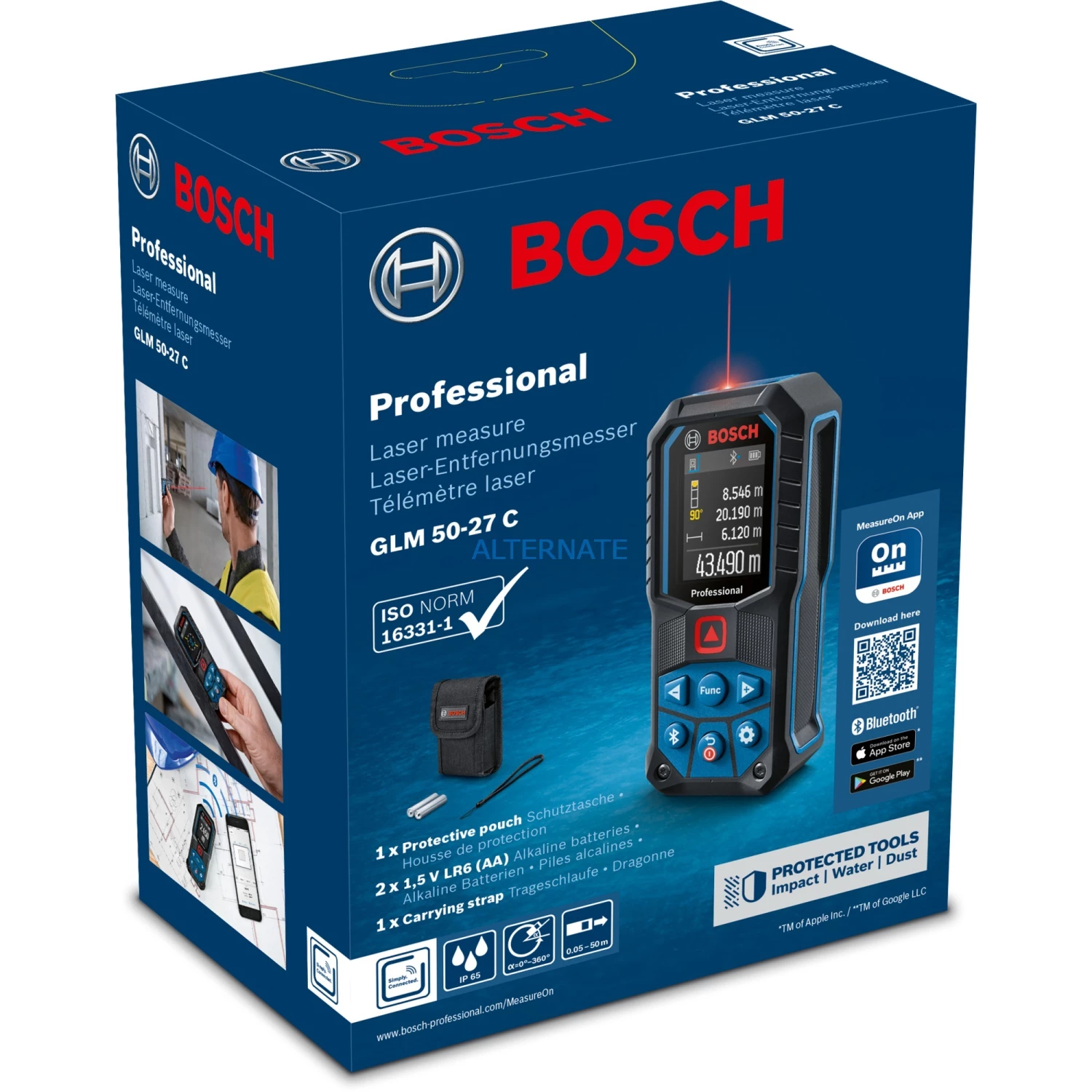Bosch Laser-Entfernungsmesser GLM 50-27 C Professional (blau/schwarz, Reichweite 50m, Rote Laserlinie) – Bild 3