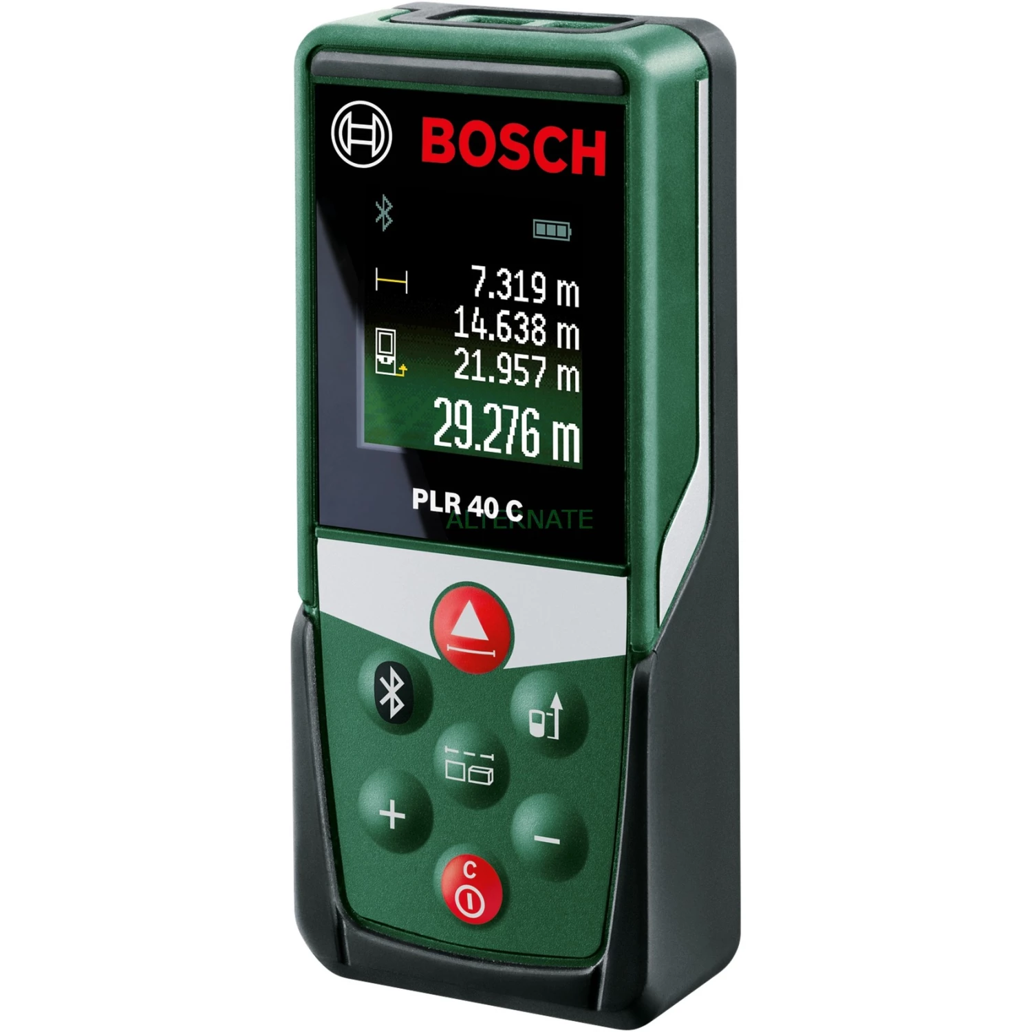 Bosch Laser-Entfernungsmesser PLR 40 C (grün/schwarz, Reichweite 40m, Schutztasche, Retail)