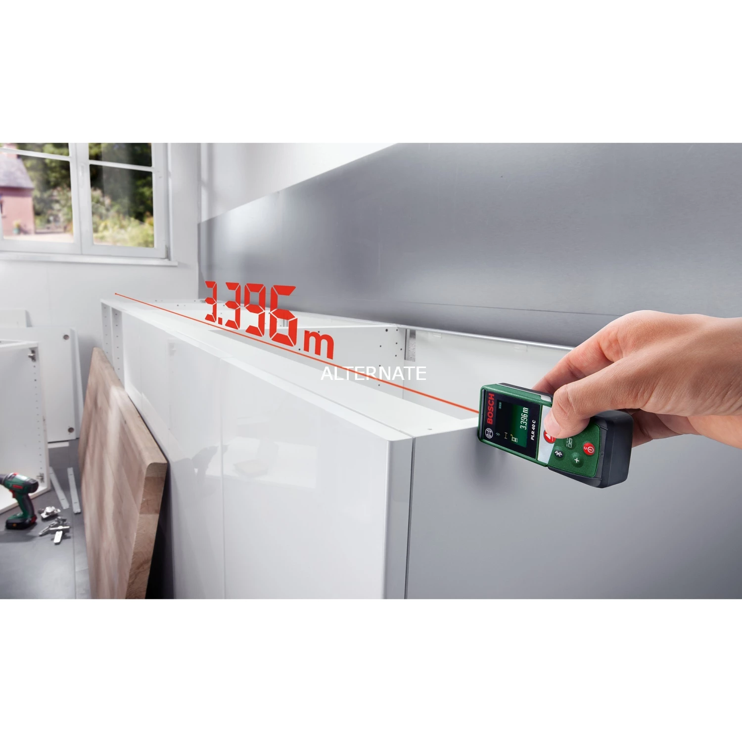 Bosch Laser-Entfernungsmesser PLR 40 C (grün/schwarz, Reichweite 40m, Schutztasche, Retail) – Bild 4