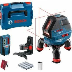 Bosch Linienlaser GLL 3-50 Professional, Mit Empfänger, Kreuzlinienlaser (blau/schwarz, L-BOXX 136, Rote Laserlinien)