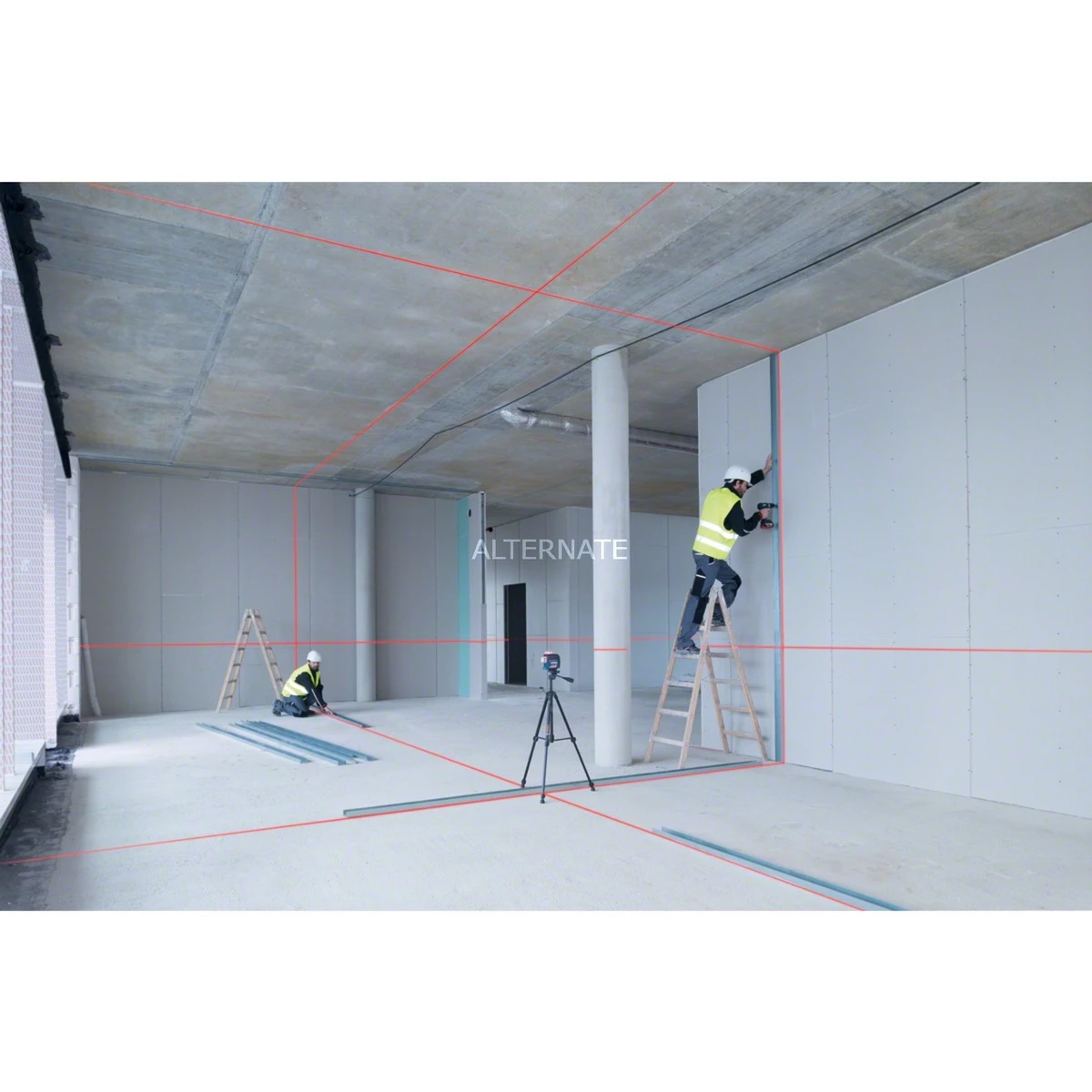 Bosch Linienlaser GLL 3-80 C Professional, Laser-Empfänger LR 7, L-BOXX, Kreuzlinienlaser (blau/schwarz, Mit Roten Laserlinien, Li-Ionen Akku 2,0Ah) – Bild 2