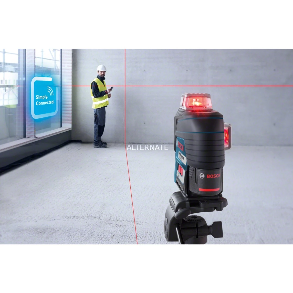 Bosch Linienlaser GLL 3-80 C Professional, Laser-Empfänger LR 7, L-BOXX, Kreuzlinienlaser (blau/schwarz, Mit Roten Laserlinien, Li-Ionen Akku 2,0Ah) – Bild 4