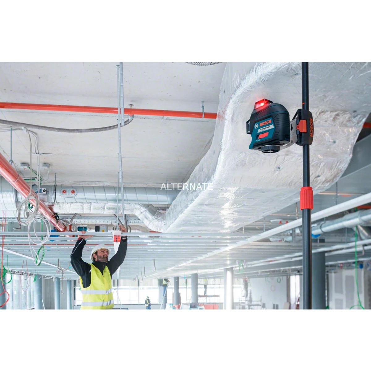 Bosch Linienlaser GLL 3-80 Professional, Kreuzlinienlaser (blau/schwarz, Koffer, Rote Laserlinien) – Bild 4