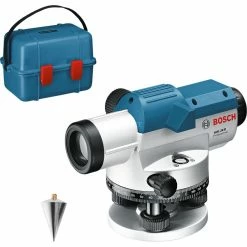 Laser Messgeräte Bosch Optisches Nivelliergerät GOL 26 D Professional (blau, Koffer, Maßeinheit 360 Grad)