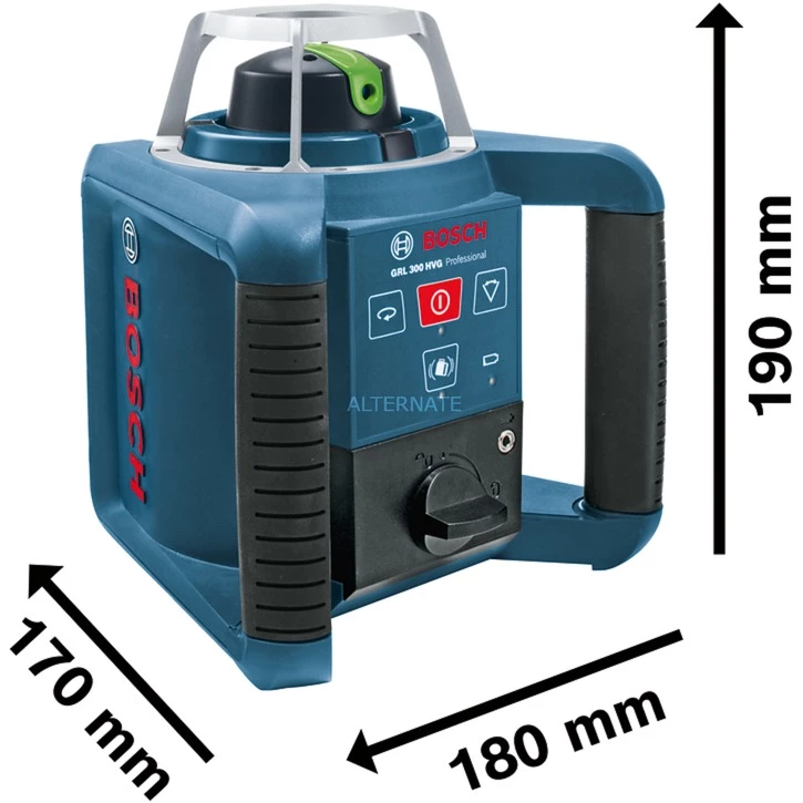 Laser Messgeräte Bosch Rotationslaser GRL 300 HVG Professional, Mit Baustativ (blau, Akku, Koffer, Grüne Laserlinie) – Bild 3