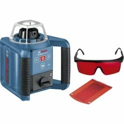 Laser Messgeräte Bosch Rotationslaser GRL 300 HV Professional, Mit Baustativ (blau/schwarz, 2x Akku, Koffer)