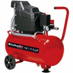 Einhell Kompressor TC-AC 190/24/8 Kit (rot, 1.100 Watt, Reifen-Füllgerät, Druckluftschlauch)