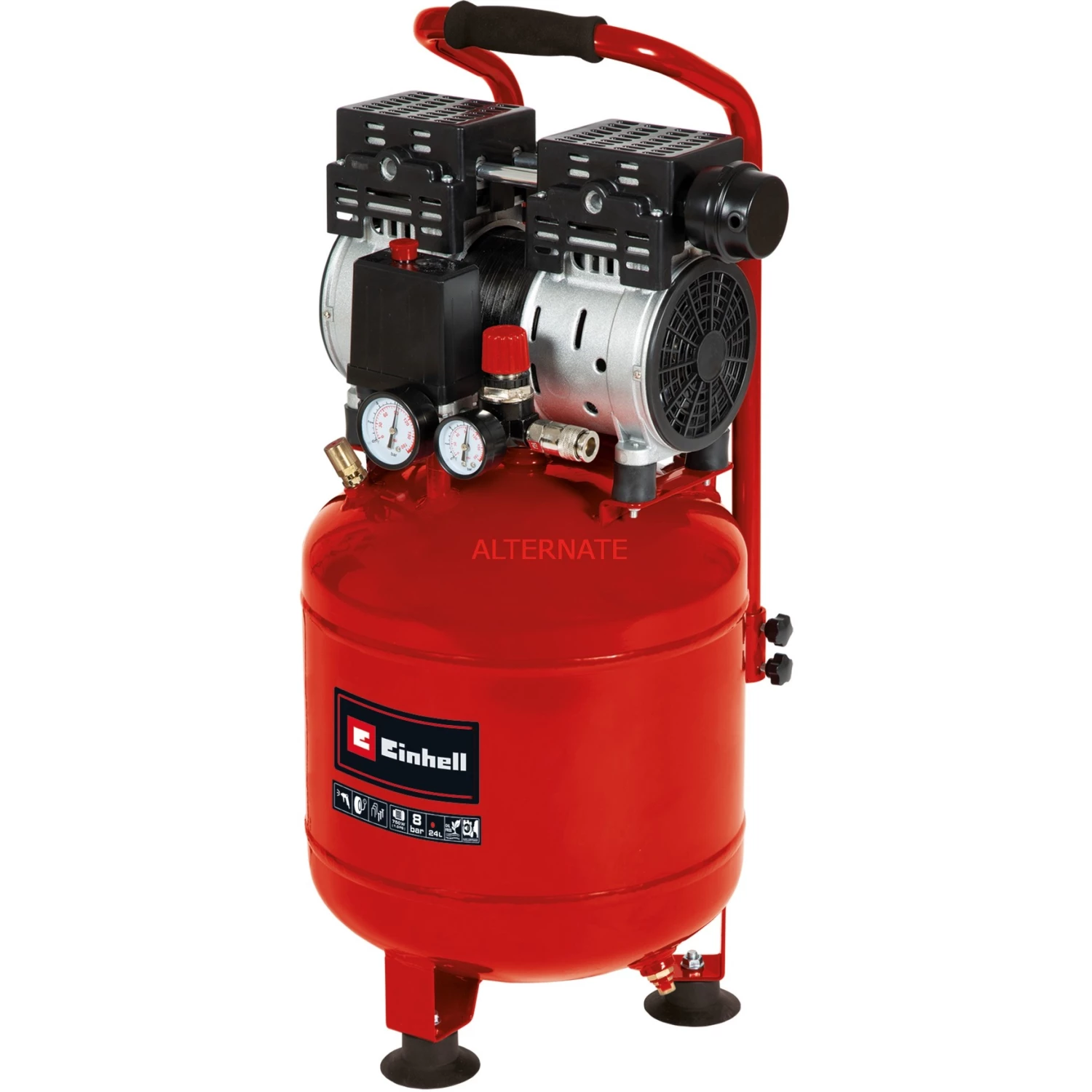 Einhell Kompressor TE-AC 24 Silent (rot/schwarz, 750 Watt)