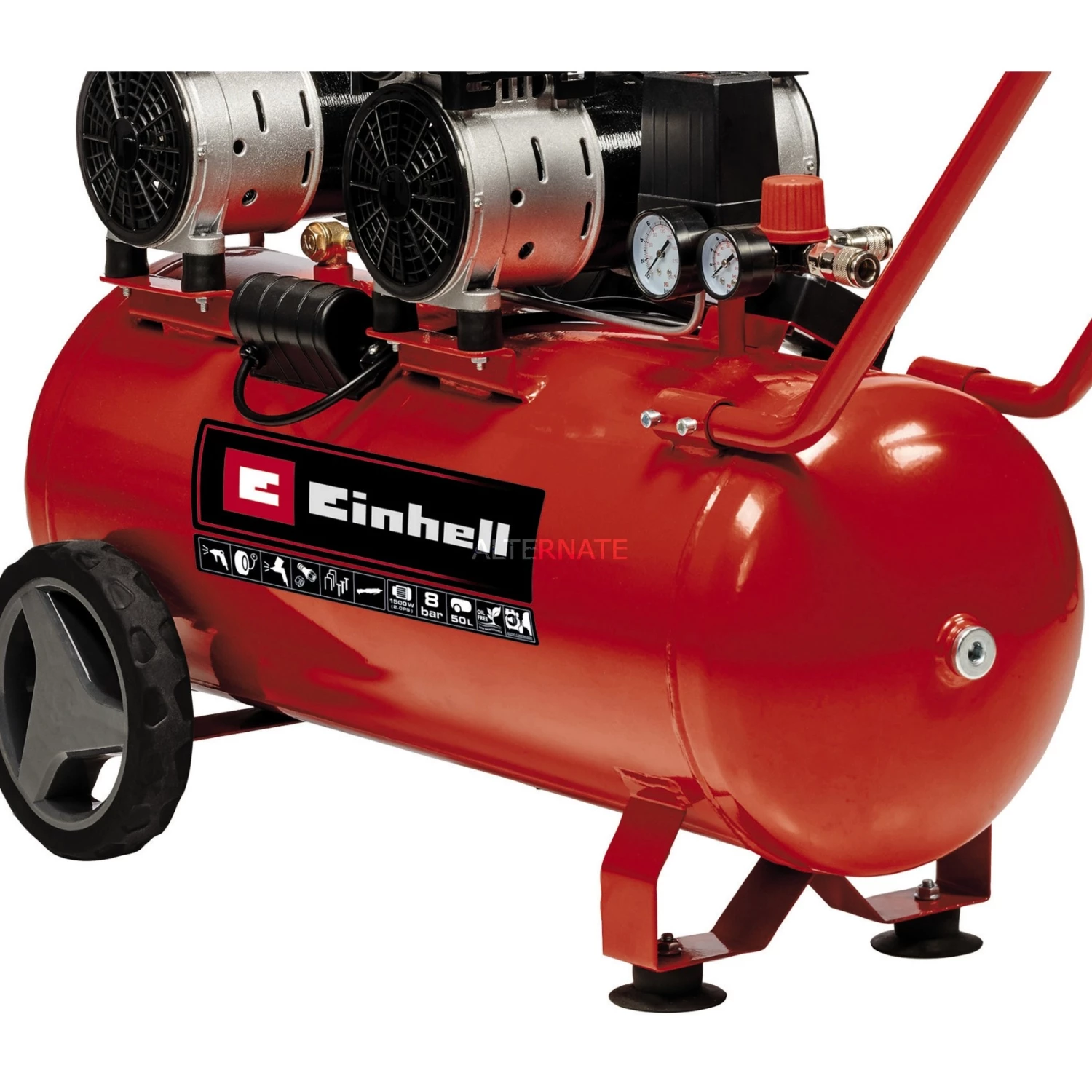 Einhell Kompressor TE-AC 50 Silent (rot/schwarz, 1.500 Watt) – Bild 3