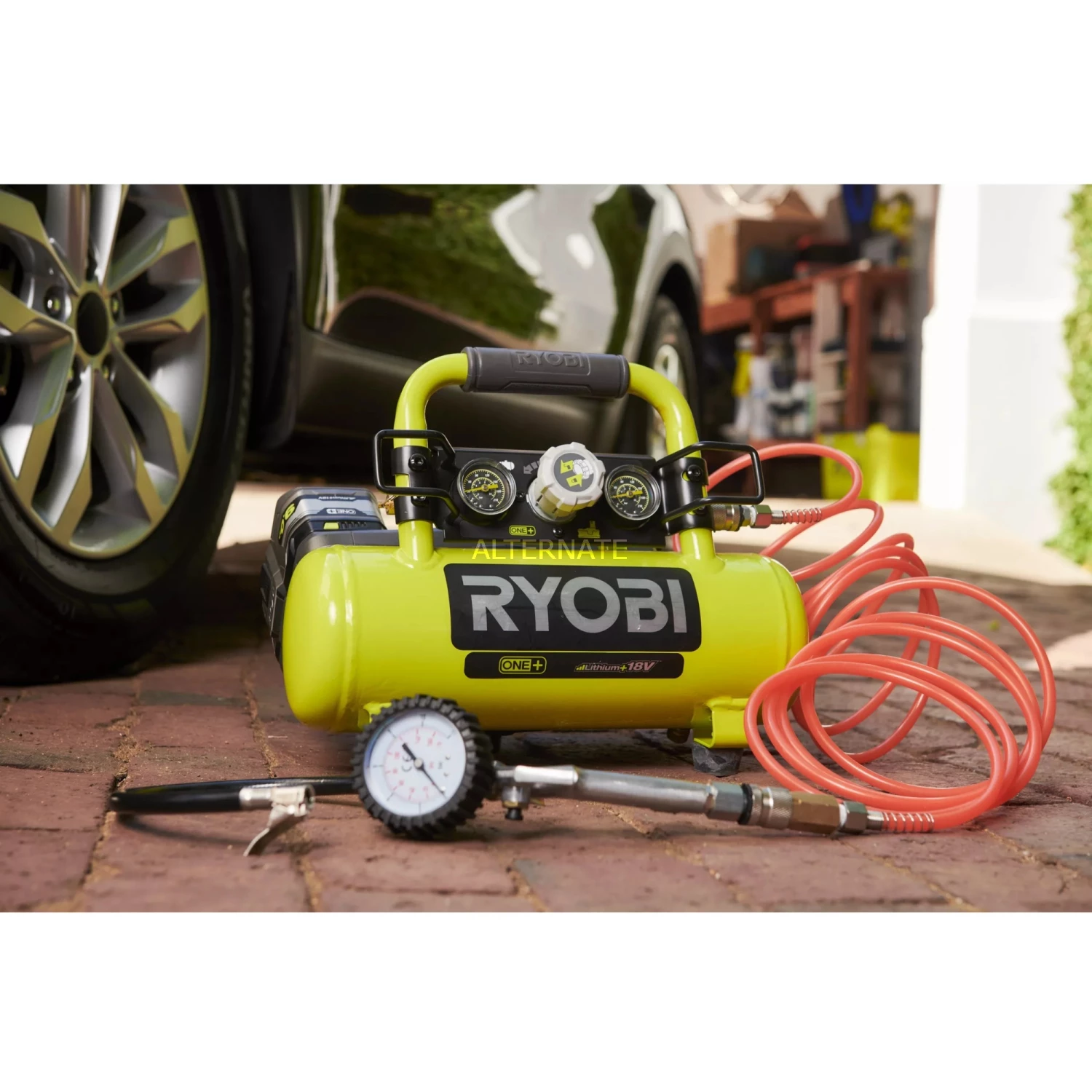 Ryobi ONE+ Akku-Kompressor R18AC-0, 18Volt (grün/schwarz, Ohne Akku Und Ladegerät) – Bild 4