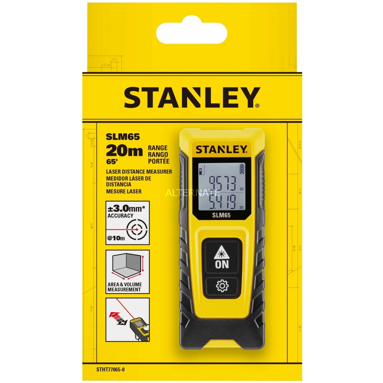 Stanley Laser-Entfernungsmesser SLM65 (gelb/schwarz, Reichweite 20 Meter) – Bild 3